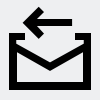 Ein Icon, das einen geschlossenen Briefumschlag und einen Pfeil nach links zeigt.