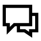 Ein Icon, das zwei Sprechblasen zeigt.